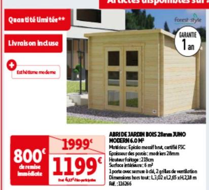 Abri Jardin Bois Juno Modern