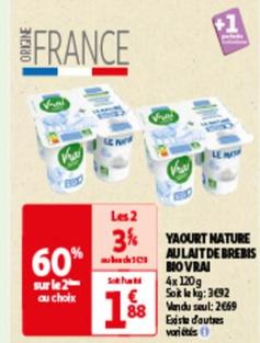vrai - yaourt mature au lait de brebis bio