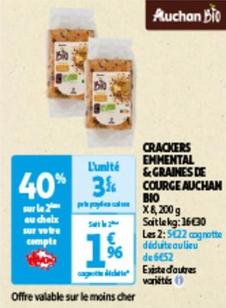 Auchan Bio - Crackers Emmental & Graines De Courge