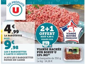 Viande Hachee Pur Boeuf U 15% MG