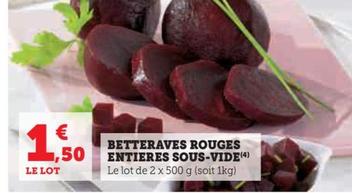 Betteraves Rouges Entieres Sous Vide