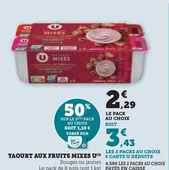 u - yaourt aux fruits mixes