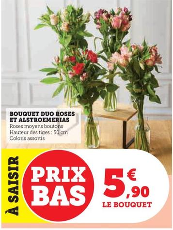 bouquet duo roses et alstroemerias