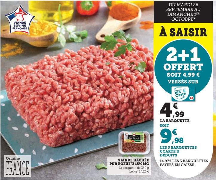 U - Viande Hachee Pour Boeuf 15% MG