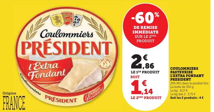 coulommiers pasteurise l'extra fondant