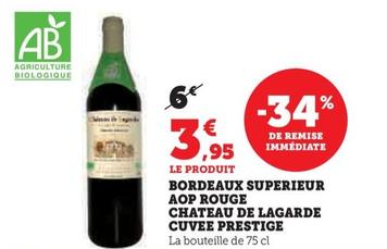 bordeaux superieur AOP rouge chateau de lagarde cuvee prestige