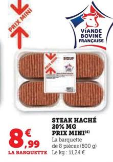 prix mini - steak haché 20% mg