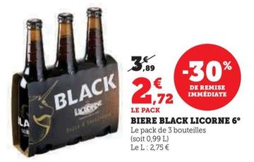 licorne - biere black 6°
