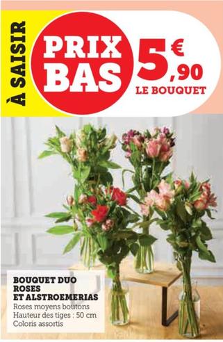 Bouquet Duo Roses et Alstroemerians