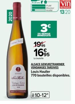 Louis Haller - Alsace Gewurztraminer Vendanges Tardives