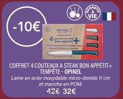 Opinel - Coffret 4 Couteaux Steak Bon Appetit + Tempête