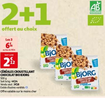 Cereales croustillant chocolat bio offre à 2,12€ sur Auchan Supermarché
