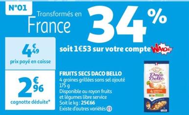 Daco bello - fruits secs offre à 2,96€ sur Auchan Supermarché