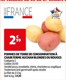 pommes de terre de consommation a chair ferme auchan blondes ou rouges