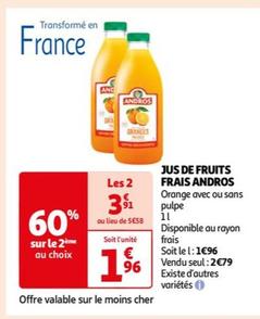 Jus de fruits frais andros offre à 1,96€ sur Auchan Supermarché