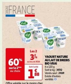 yaourt nature au lait de brebis bio vral