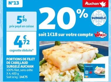 auchan - portions de filet de cabillaud