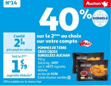 auchan - pommes de terre cris cross surgelees