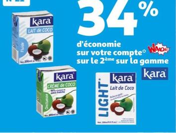 kara - d'economie sur votre compte sue le 2eme sur la gamme