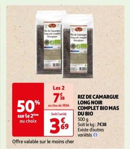 riz de camargue long noir complet bio mas du bio