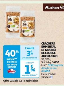 auchan crackers emmental et graines de courge