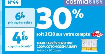 cosmia - baby maxi carres sensitive 100% coton