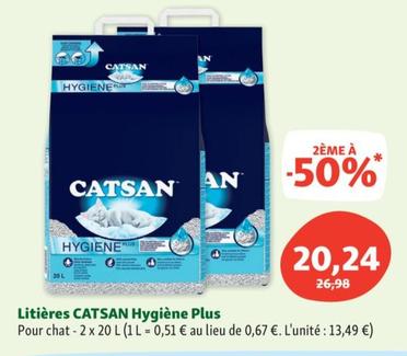Catsan - litieres hygiene plus offre à 20,24€ sur Maxi Zoo