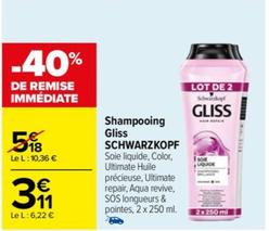 Shampooing Gliss offre à 3,11€ sur Carrefour Drive