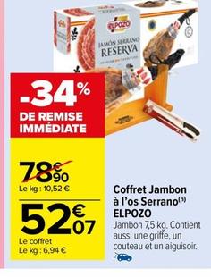 elpozo coffret jambon a l'os serrano