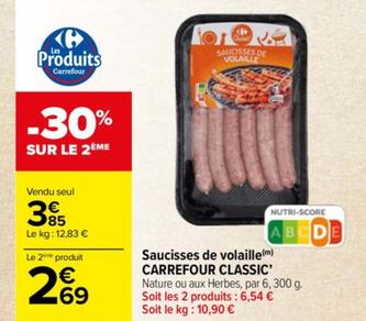 Saucisses de volaille CLASSIC