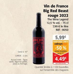 The Wine Legend - Vin de France Big Red Beast rouge 2022 