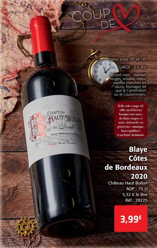 Château Haut Boilon - Blaye Côtes  de Bordeaux 2020