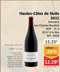 Les Champs Baudots - Hautes-Côtes de Nuits 2022