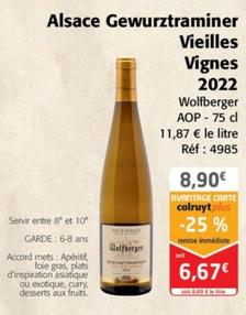 wolfberger - alsace gewurztraminer vieilles  vignes 2022 