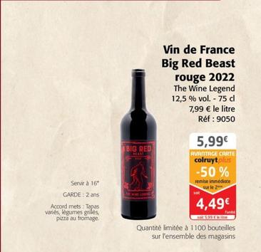 The Wine Legend - Vin de France Big Red Beast rouge 2022