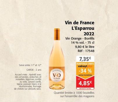 Vin Orange-Bonfils - Vin de France L'Esparrou 2022