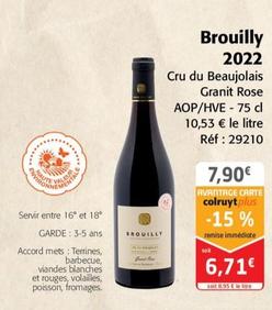 Cru du Beaujolais Granit Rose - Brouilly 2022