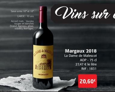 La Dame de Malescot - Margaux 2018
