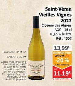 Closerie des Alisiers - Saint-Véran Vieilles Vignes 2022