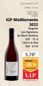 Les Vignerons du Mont Ventoux -IGP Méditerranée 2022