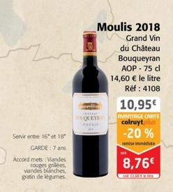 Grand Vin du Château Bouqueyran - Moulis 2018