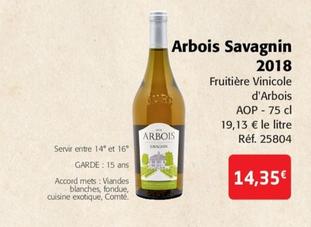 Fruitière Vinicole D'Arbois - Arbois Savagnin 2018