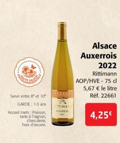 Rittimann - Alsace Auxerrois 2022