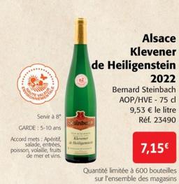 Bernard Steinbach - Alsace Klevener De Heiligenstein 2022