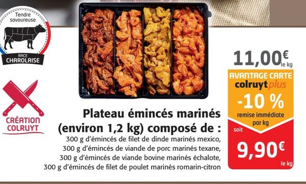 Plateau émincés marinés