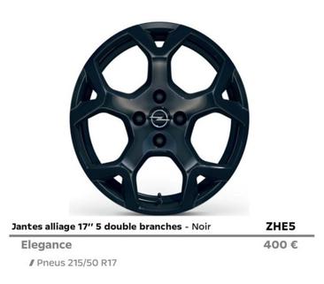 Jantes Alliage 17" 5 Double Branches - Noir offre à 400€ sur Opel