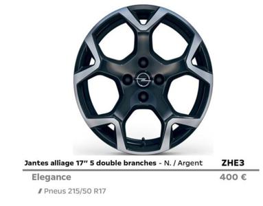 Jantes Alliage 17" 5 Double Branches offre à 400€ sur Opel