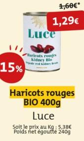 Luce - haricots rouges bio offre à 1,29€ sur So.Bio