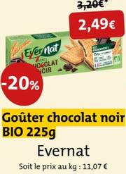 Evernat - gouter chocolat noir BIO offre à 2,49€ sur So.Bio