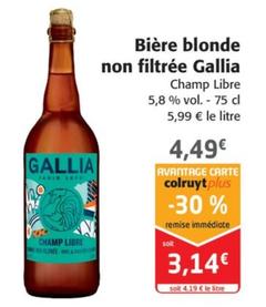 Bière blonde non filtrée